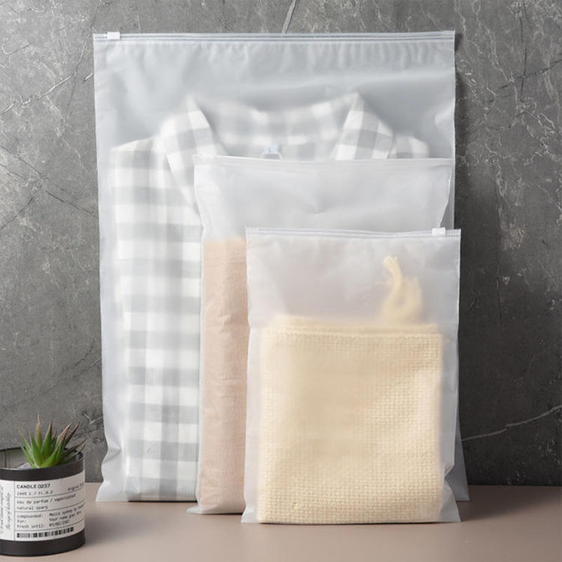 PEVA Print Custom Frosted Zipper Lock Bag for T Shirt Shoes Clothing Packaging