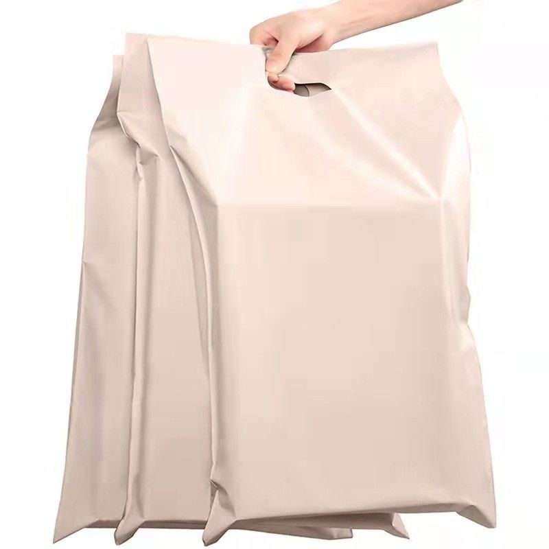 waterproof matte pink plastic poly envelope mail packaging courier shipping mailer bag with handle
