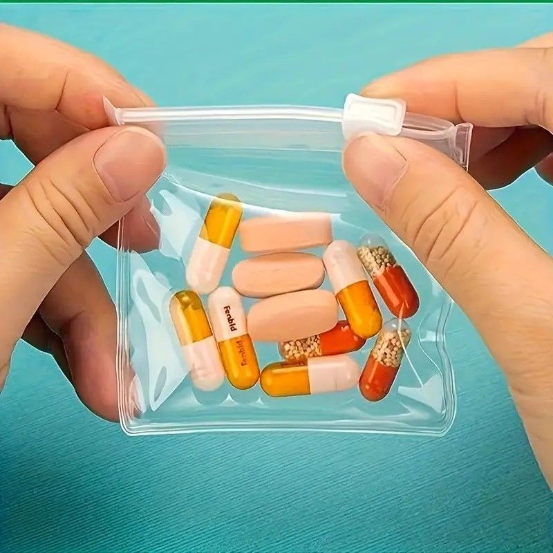 5/10/20pcs 알약 가방 지퍼 재사용성 맑은 자폐 여행 의약품 보관