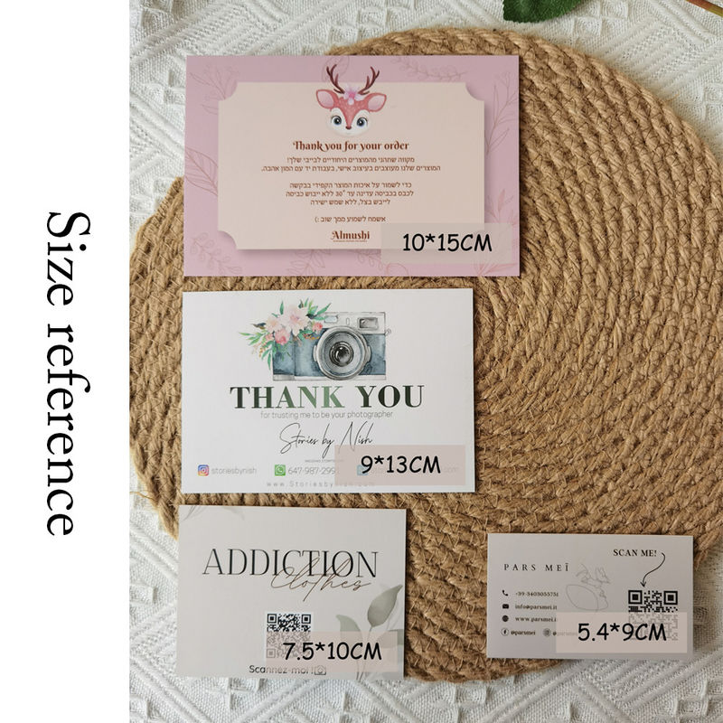 White Paper Thank You Card For Small Businesses Decor Small Shop Gift Packet
